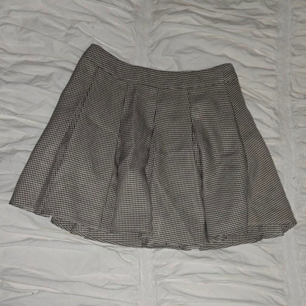 Cider Monochrome Checkered Skater Skirt